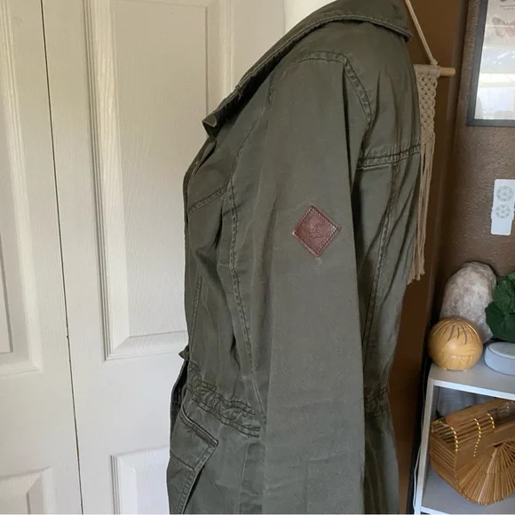 Hollister Olive Utility Jacket Y2K Vibes 2016 Trendy Jacket / Size L best S/M - Picture 5 of 8
